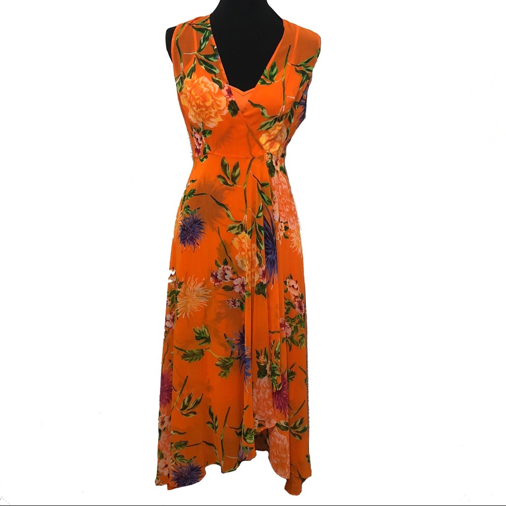 Calvin Klein Orange Floral Maxi Dress